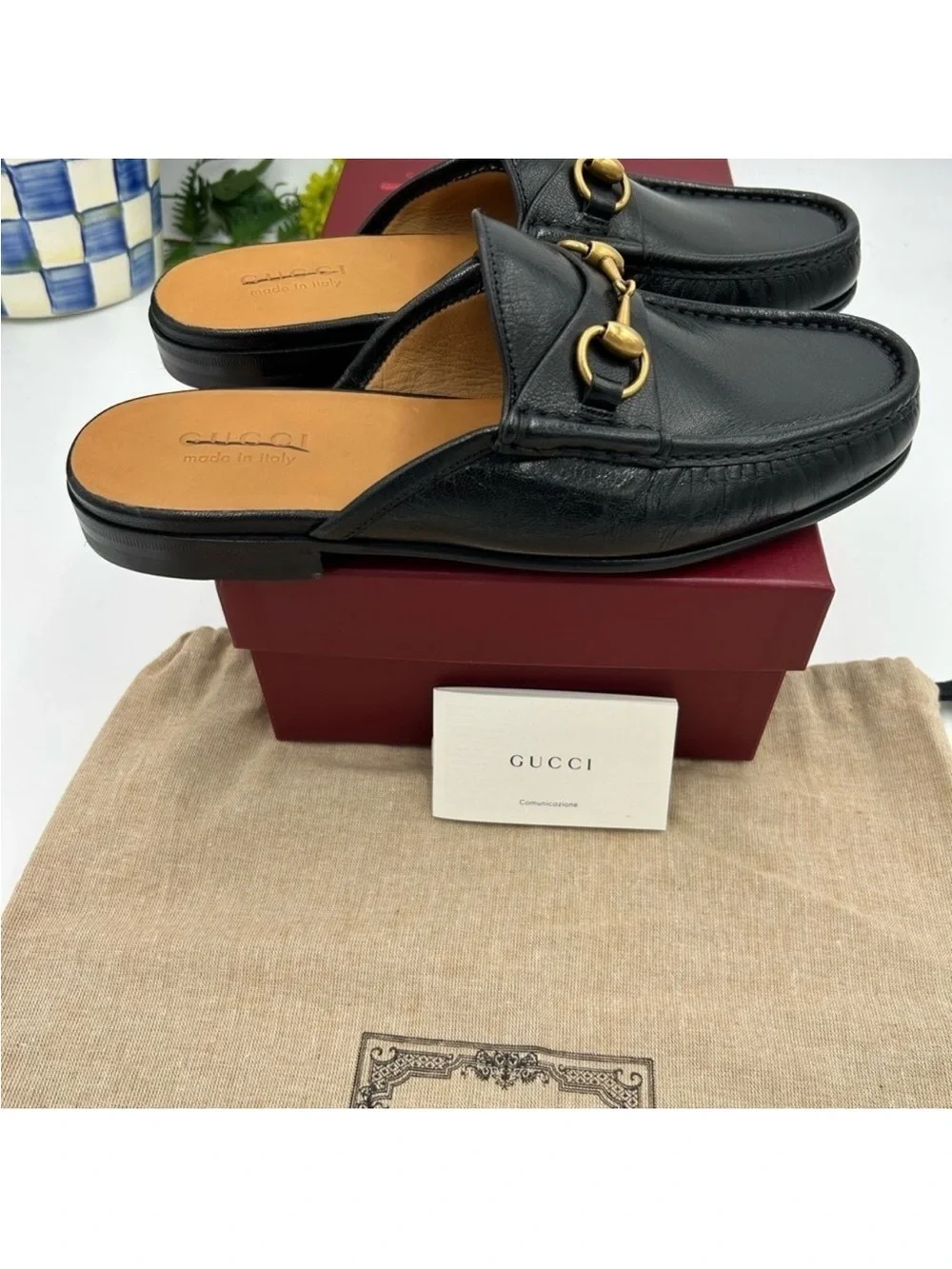 Men’s Gucci horse bit ROOS slip on loafers size 8, made in Italy